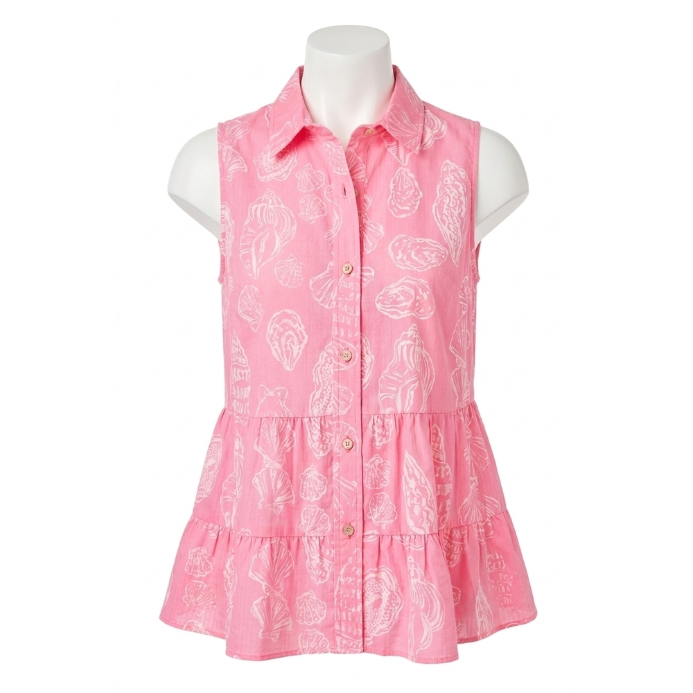 NEW LILLY PULITZER breah sleeveless button down in pink